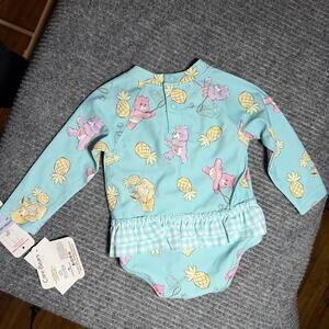 Care Bears 3-6 M Baby Girl Swimsuit Long Sleeve One Piece Pineapple Print NWT